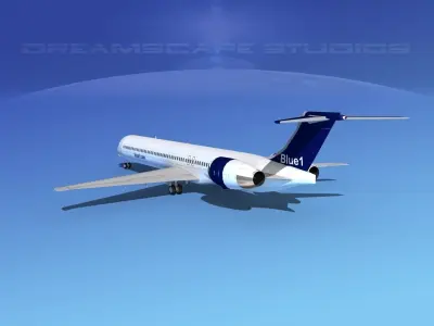 McDonnell Douglas MD-90 Blue 1 3D model