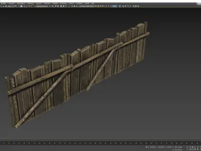 medieval fence low poly 3d model  Low-poly 3D model