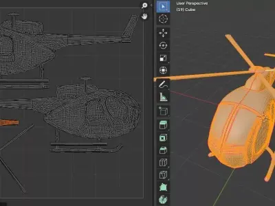 Low Poly Stylized Helicopter Game Ready Flying Vehicle FBX OBJ Low-poly 3D model