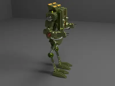 Sci-fi Metallic Robot 3D model