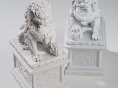  Stone Lion Storage Box 3D print model