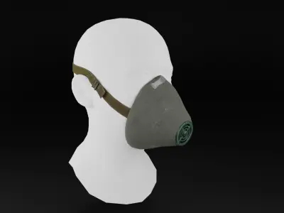 Respirator U-2K-R2 Low-poly 3D model