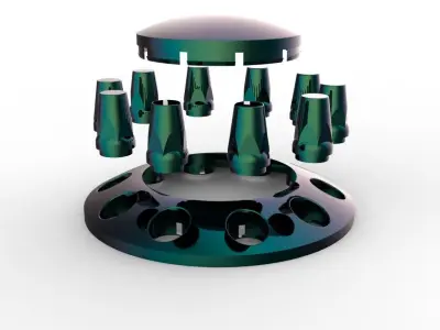 Axle Wheel Chrome Plastic Cover 3D model