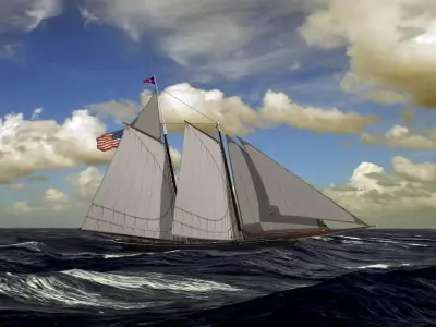 America Cup Schooner America 3D model