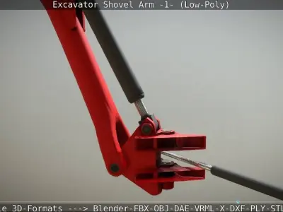 Rigged Excavator Shovel Arm -1- Low-Poly Low-poly 3D model