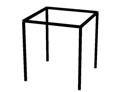 Aluminum Square Dining Table Free 3D model