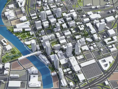 Tampa - 3D City Model Low-poly 3D model