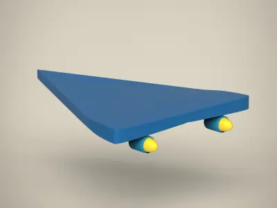 Cartoon plane Low-poly 3D model