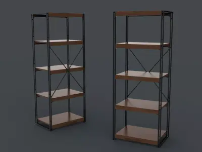 Bookcase Wooden Black and Brown Free 3D model