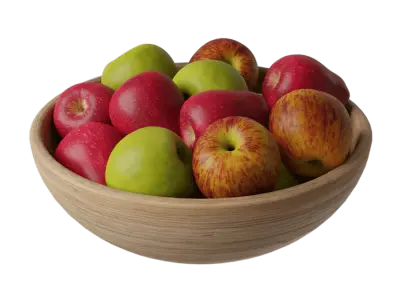  Assorted Apples Fruit Bowl Food Model 