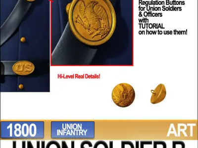 Civil War Union Soldier B Infantry 3D model