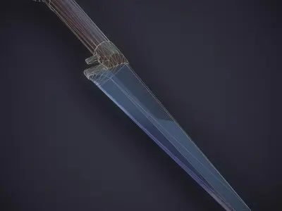 Game-ready sword with PBR material metal rough Free low-poly 3D model