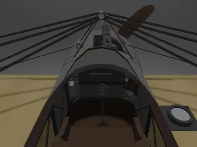 Fokker Eindecker Low-poly 3D model