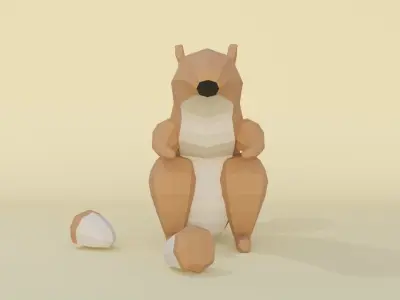 low-poly chipmunk Low-poly 3D model