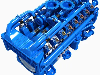 V16 Blue Engine 3D model