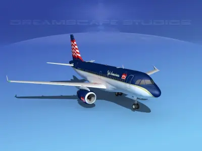 Airbus A319 Jet America Charter 3D model