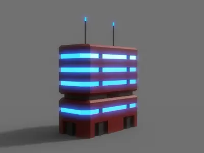 PBR Sci-Fi Building A23 Low-poly 3D model