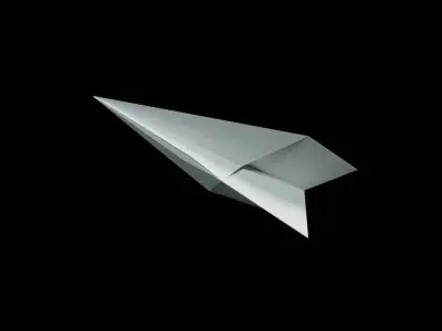 Low-poly scale paper plane Free low-poly 3D model