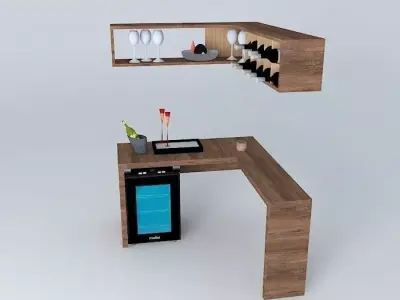 Mobile Bar Corner Free 3D model