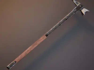 Medieval Warhammer Low-poly 3D model