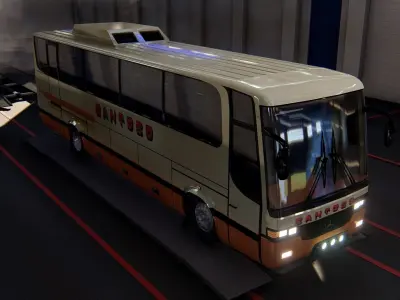 Indonesian Bus old travego Free 3D model
