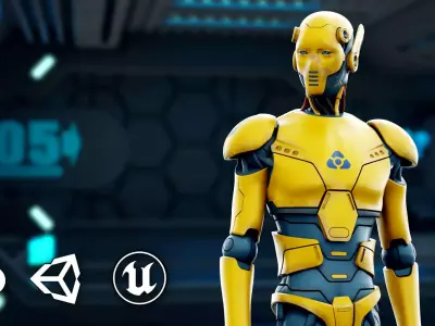 CYBORGTOPIA B-20  Rigged for Unreal Engine - Unity - MIXAMO 3D model