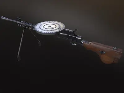 DP-28 Light Machine Gun Low-poly 3D model
