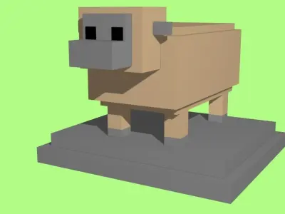 VOXEL SHEEP - MODEL 2 Low-poly 3D model