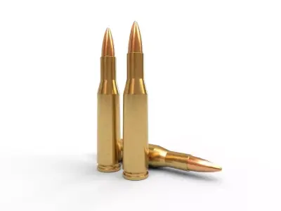 65x54mm Mauser Ammo Low-poly 3D model