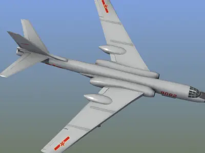 H-6K Bomber Low-poly 3D model