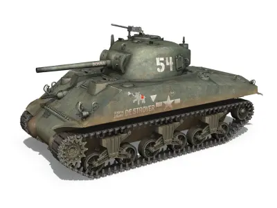 M4A2 Sherman - Destroyer 3D model