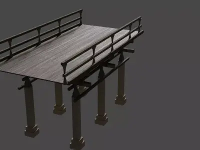 LowPoly Bridge very simple Free low-poly 3D model