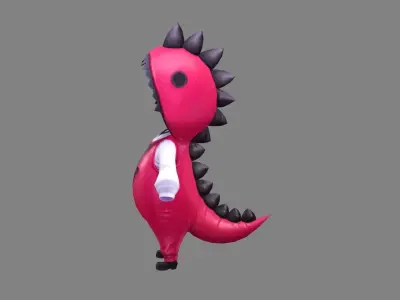 Cartoon purple dragon costume - cosplay Low-poly 3D model