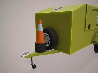 ARFF Support Trailer --395-- Low-poly 3D model