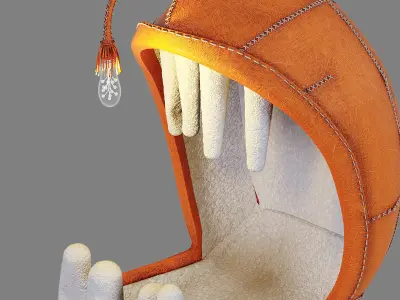 Swing chair by Porky Hefer Sea Predator Monster Low-poly 3D model