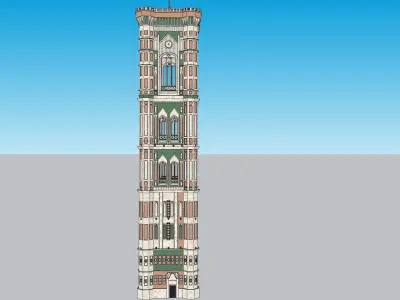 gothic minar tower 3D model