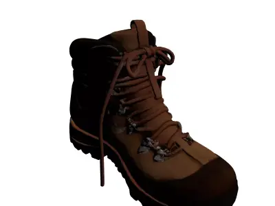 Realistic Outdoor Hiking Boot 3D Model 3D model