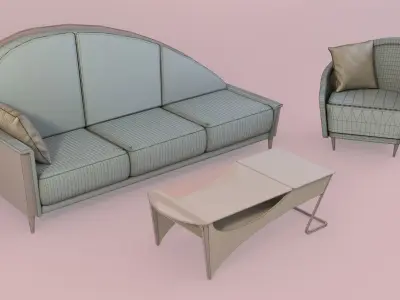 Colorful avant-garde furniture Free 3D model