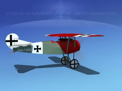 Fokker DVIII V07 3D model