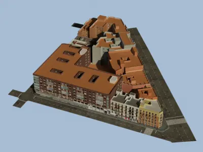 European City Block 03 Low-poly 3D model