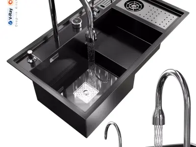 Drop-in Kitchen Sink 2 3D model