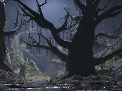 Fantasy Swamp Forest Trees 3D model