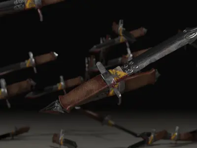 Knif in blood Free low-poly 3D model