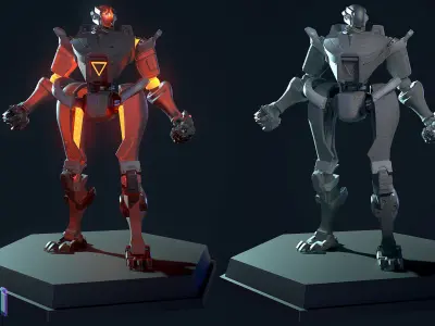 Desai Bot Anim Rig 3D model
