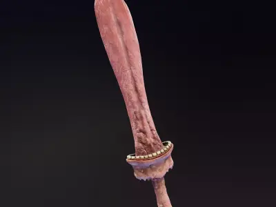 Cursed Tongue Sword Low-poly 3D model