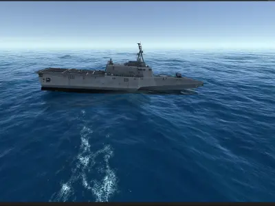 Combat ship LCS-2 Low-poly 3D model