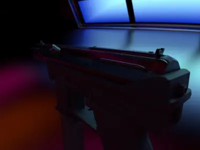 LOW POLY - Tec-9 Semi-Auto SMG Free low-poly 3D model