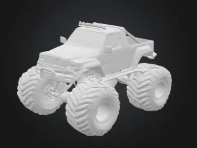 monster truck Low-poly 3D model