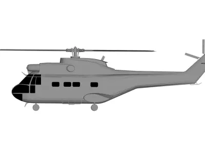 Sud-Aviation SA330 Puma 3D model