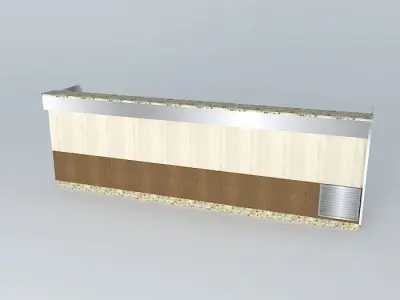 Kit kitchen counter with drawers and cabinets Free 3D model
